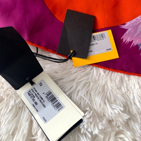 Authentic Fendi Monster silk scarf - Picture 3 of 4